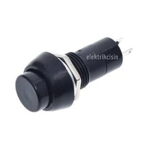 END - PLASTİK BUTON ANAHTAR (SOMUNLU) (SİYAH) METAL GÖRÜNÜMLÜ ROCKER MRL1052-SiYAH