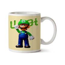 Süper Mario Luigi İki Tarafı Baskılı Kupa Bardak Çok Renkli