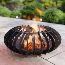 Parıltı Ateş Çukuru Elips Model Bahçeniz İçin Dekoratif Sağlam Siyah