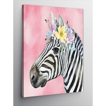 Kanvas Tablo Çiçekler Ve Zebra 70cmx100cm