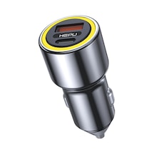 Hp-782 Araç Içi Şarj Cihazı 3.1a Pd 48 Watt Hızlı Şarj Aleti Metal Çakmaklık Şarj Type C 2-port Işıklı