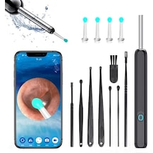 Neevoyu Semgears Kablosuz Akıllı Endoskop Seti - 6 Led Işıklı 3.6mm Uçlu 40 Dakika Kullanıma Dayanıklı Kulak Temizleyici Siyah