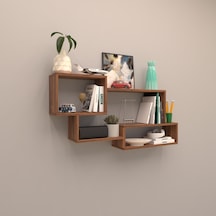 Rafkestir Tokyo Duvar Rafı ( Tek Renk ) Hareli Ceviz (Mat)