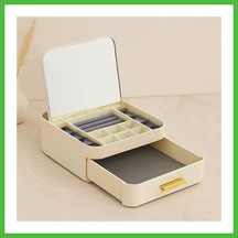 Vaveni Aynalı Takı Organizeri - 10 Bölmeli Çekmeceli 20x22x8.5 Cm Arz Çok Renkli