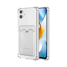 Samsung Galaxy  Uyumlu,  A05 Kılıf Kart Şeffaf Silikon - Şeffaf