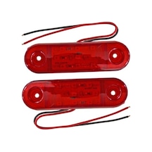 Tas 24v Side Marker Lamba 9 Ledli Kırmızı 8,5x2,5 Cm Tas.018k-24 2 Li