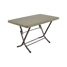 Mandella 70x120 Zeugma Rattan Masa (Katlanır Metal Ayak) Çölbeji Çöl beji