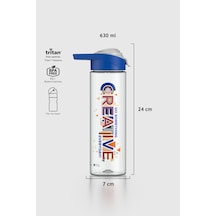 Renga Juno Creative Desen 630 Ml Tritan Matara 912088 Mavi-gri MAvi