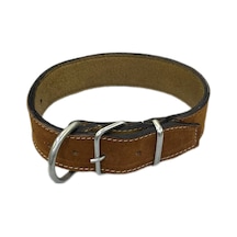 Lnleather El Yapımı Vaketa Deri Taba Orta Irk Köpek Tasması 60 CM Taba