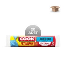 Cook Ekonomik Jumbo Boy Çöp Torbası 80 X 110 Cm 1 Koli 20 Paket