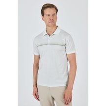 Kısa Kol Baskılı Pike Polo Yaka Cepsiz Slim Fit Tişört 1011250168 Su Yeşili