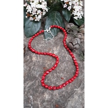 Stoneage Jewellery Kadın Kolye Kırmızı  Mercan Gümüş - Sedef