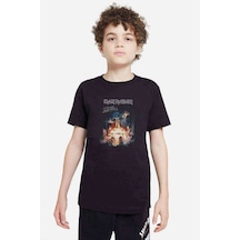 Tshirthane Maıden Eddıe Boot Camp Baskılı Unisex Çocuk Siyah T-Shirt