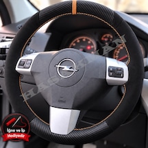 Opel Meriva A Dikme Direksiyon Kılıfı Alcantara Süet Mat Karbon Taba Yüzük Ve Dikiş 2006-2010 Siyah