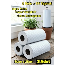 Technow 33 Yaprak Kopar Kullan Rulo Hassas Temizlik Bezi Mavi 25x30cm 3 Rulo Adet