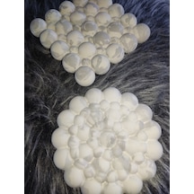 Kabarcık Bardak Altlığı Set Gri Beyaz