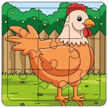 Tavuk İlk Puzzlem Çocuklar İçin Eğitici-Öğretici Ahşap Oyuncak 9 Parça