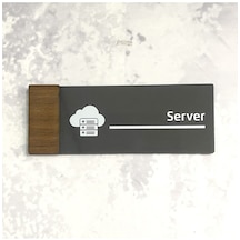 Dekokonsept Wooden Serisi Server Ofis Oda Kapı İsimliği Yönlendirme Tabelası