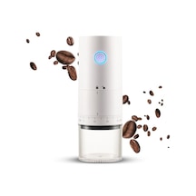 Taşınabilir Usb Şarjlı Seramik Kahve Değirmeni - 38 Ayarlı, Fırça Hediyeli Beyaz Beyaz
