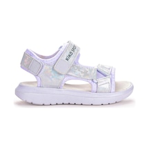 Kiko Kids 333 Hologram Cırtlı Kız Çocuk Sandalet Ayakkabı Beyaz