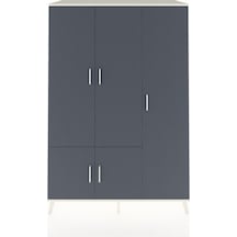 Kronos Dolap 7 Raflı 5 Kapaklı Tek Askılı 132x59x195 Aytaşı-antrasit/antrasit Antrasıt/antrasıt