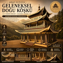 Geleneksel Doğu Köşkü Ahşap Maket Seti Dıy 3d Puzzle Pagoda Tarihi Mimari Koleksiyoner Modeli 466 Parça