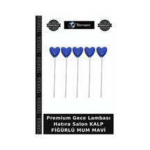 Premium Gece Lambası Hatıra Salon Kalp Fiğürlü Mum Mavi