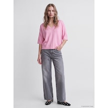 Lcw Vision Gri Straight Fit Kadın Jean Pantolon
