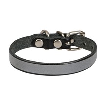 Cattie Reflektörlü Deri Kedi Boyun Tasması S 1x18 - 22CM Siyah