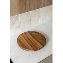 23 Cm Döner Akasya Ahşap Sunumluk 360 Dönebilen Yuvarlak Ahşap Servis Ve Sunum Tabağı Kahvaltılık Peynir Pasta Çerez Meyve Sunum Standı 23x3 Cm Şeffaf Şeffaf