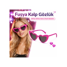 Fuşya - 231 - Pembe Retro Gözlük 80 Ler 90 Lar Stil - Edntrend - Parti Gözlüğü