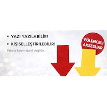 Mey İthalat Kişiselleştirilebilir Ok İşaretli Mesaj Tacı 2 Li Set Sarı-kırmızı