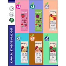 Mixmey Karma 2 Meyve Bar 12 Adet | Atıştırmalıklar – Vegan, Glutensiz, Koruyucusuz 20gr X 12 Adet