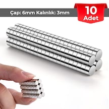 10 Adet Neodyum Mıknatıs Çap: 6mm Kalınlık: 3mm D6x3 Ndfeb Güçlü Mıknatıs Yuvarlak N086 10 Adet Neodyum Mıknatıs Çap: 6mm Kalınlık: 3mm D6x3 Ndfeb Güçlü Mıknatıs Yuvarlak N086