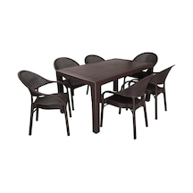 Mandella Elit Rattan 90x150 Eylül Koltuk Masa Takımı Kahverengi Diğer