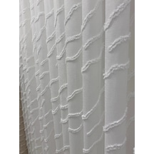 Nivemeshome Ahu 1-0037 Tam Desenli 1/3 Pileli Tül Perde Apm Ekru