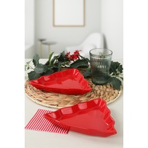 Keramika Kırmızı Çam Kayık Tabak 22 Cm 2 Adet