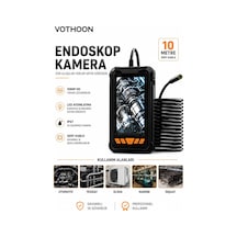 Ayrex 10 Metre Tek Kameralı Endoskop Kamera 1080p Hd Led Aydınlatmalı Sert Kablolu Yeni