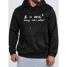 Nevermind Unisex Energy Emc Baskılı Oversize Baskılı Kapşonlu Sweatshirt 3 Siyah