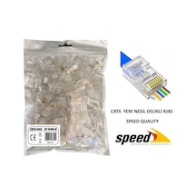 Ontech - Speed Sp U100 D Cat6 Yeni Nesil Delikli Rj45 Konnektör 100 Adet