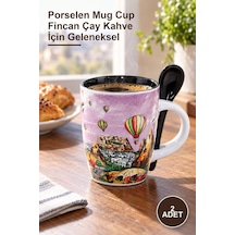 2 Adet Yöresel Porselen Kupa Bardak Porselen Mug Cup Fincan Çay Kahve İçin Geleneksel