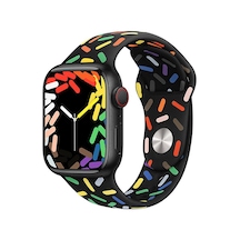 Microsonic Apple Uyumlu  Watch Series 6 44 MM Silikon Kordon V2 Pride Edition