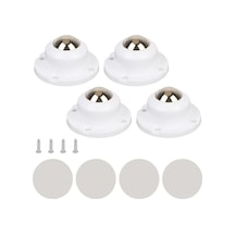 Beyaz 4 Adet Paslanmaz Çelik Mini Döner Tekerlekler Masa Sandalye Tekerleri 360 Dönme Kasnak Kendinden Yapışkanlı Teker Evrensel Tekerlek Beyaz