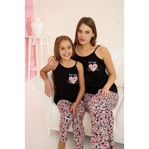 Siyah İnci Pamuklu Ip Askılı Pijama Takım 23107022 Çok Renkli