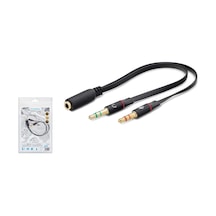 Kulaklik Mikrofon Birleştirici 3.5Mm Dişi To 2 Erkek 3.5Mm Hadron