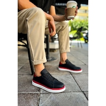 Aymood Mn979 - Santoni Gbt Spor Erkek Ayakkabı Sıyah/kırmızı