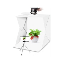 Katlanabilir Mini Fotoğraf Kutusu Işıklı Ürün Çekim Çadırı 40x40x40