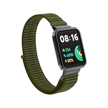 Xiaomi Redmi Watch 2 Lite İle Uyumlu Kordon Kasalı Hasır Kordon Asker Yeşili Çok Renkli