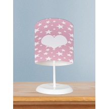 Mekta Home Bebek Ve Çocuk Odası Kalp Ve Yıldız Desenli Abajur