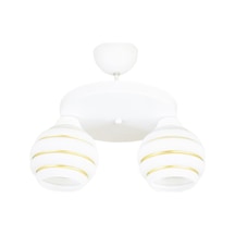 Ikili Özel Şeritli Cam Model Modern Plafonyer Avize V